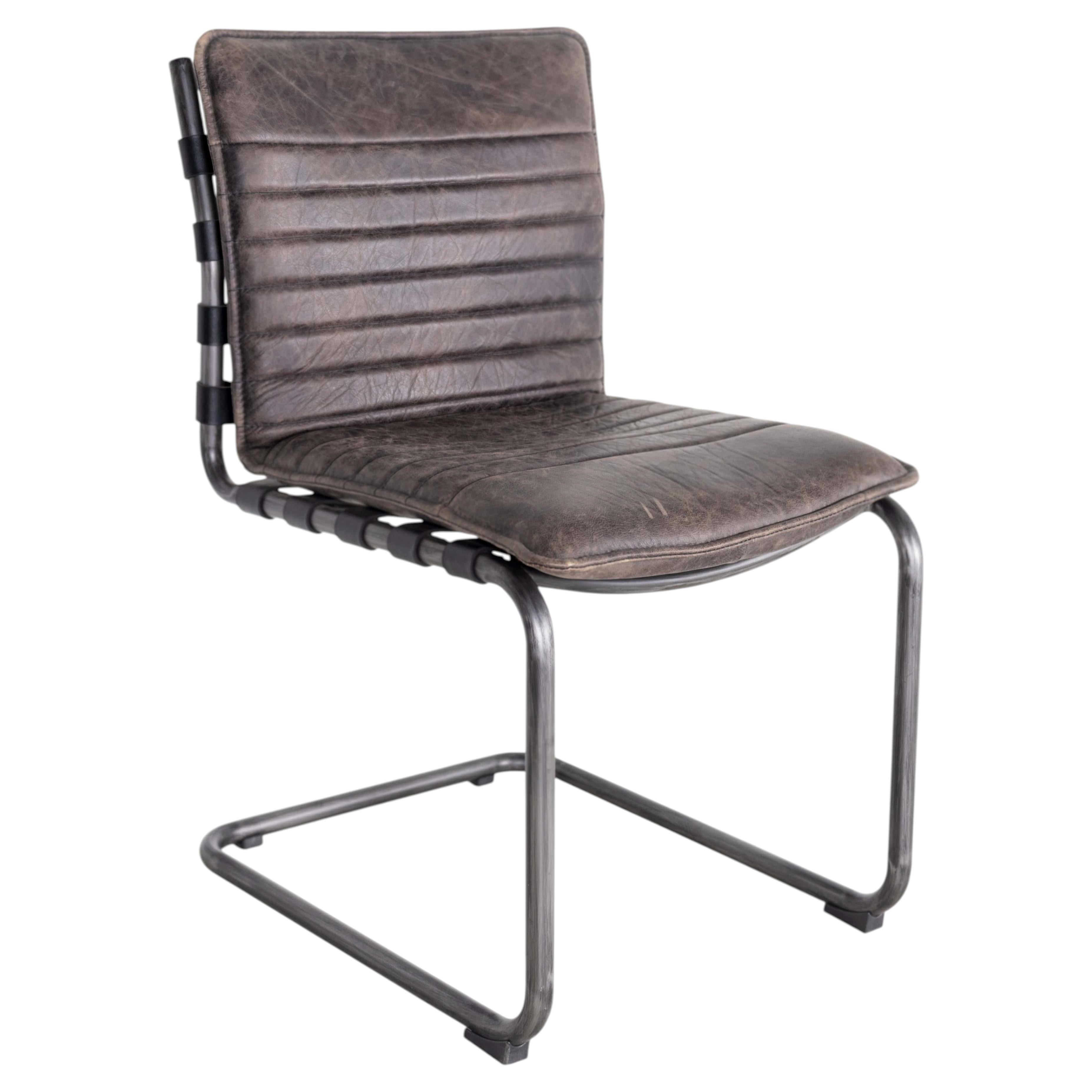 Modern Channeled Leather Dining Chair