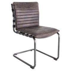 Modern Channeled Leather Dining Chair