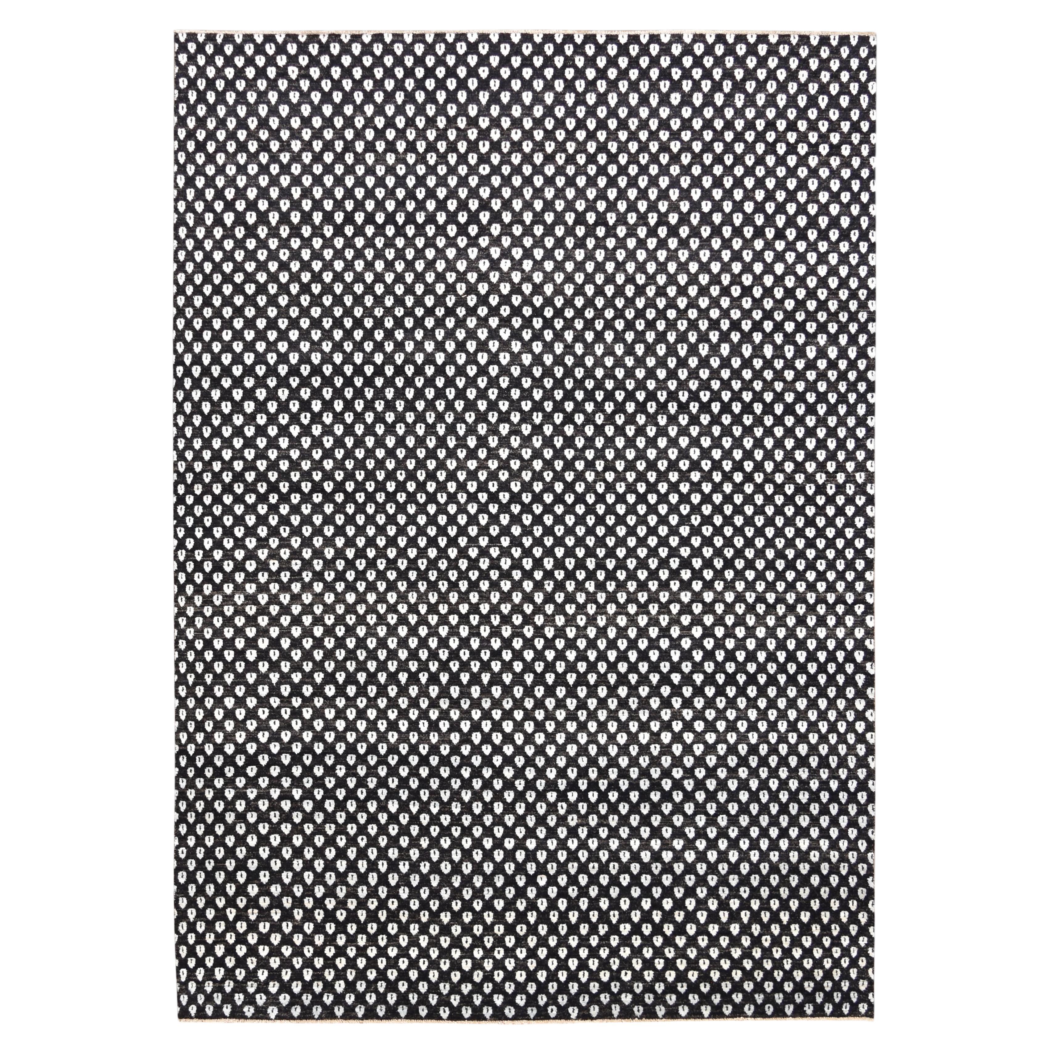 Tapis en laine à petits motifs géométriques Modern Charcoal and light Blue 8'8''x12'' 8'8''x12'' 8'8''x12'' 8'8''x12'' 8'8''x12'' 8'8''x12'' 8'8''x12'' 8'8''x12'' 8'0