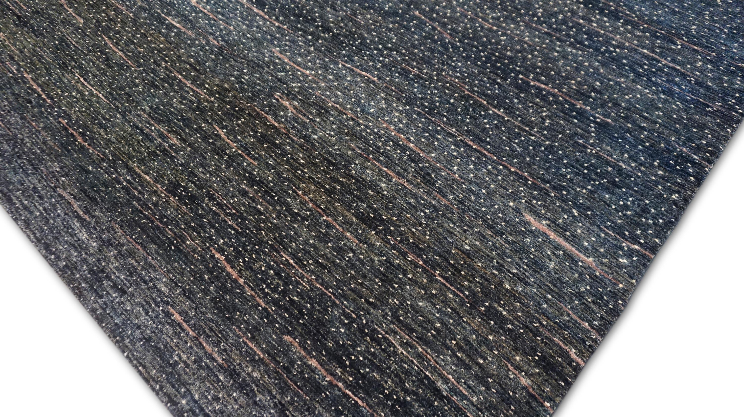 Annodato a mano Tappeto moderno in lana marrone carbone Twilight 8'1''x9'10'' in vendita