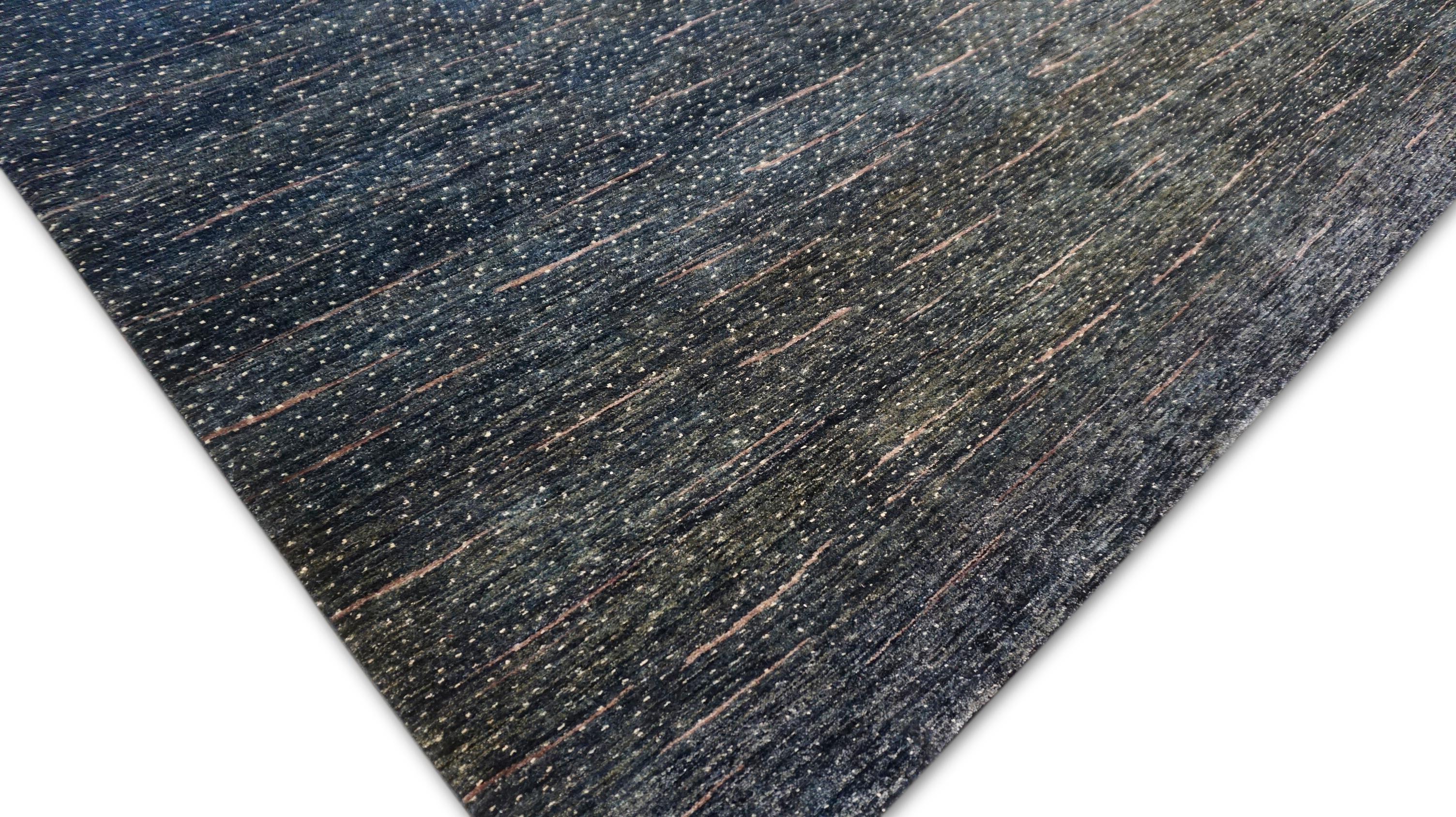 XXI secolo e contemporaneo Tappeto moderno in lana marrone carbone Twilight 8'1''x9'10'' in vendita
