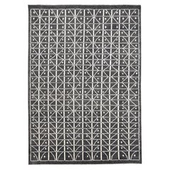 The Modern Charcoal Geometric (Géométrique)  Tapis de laine 9'x12'6''