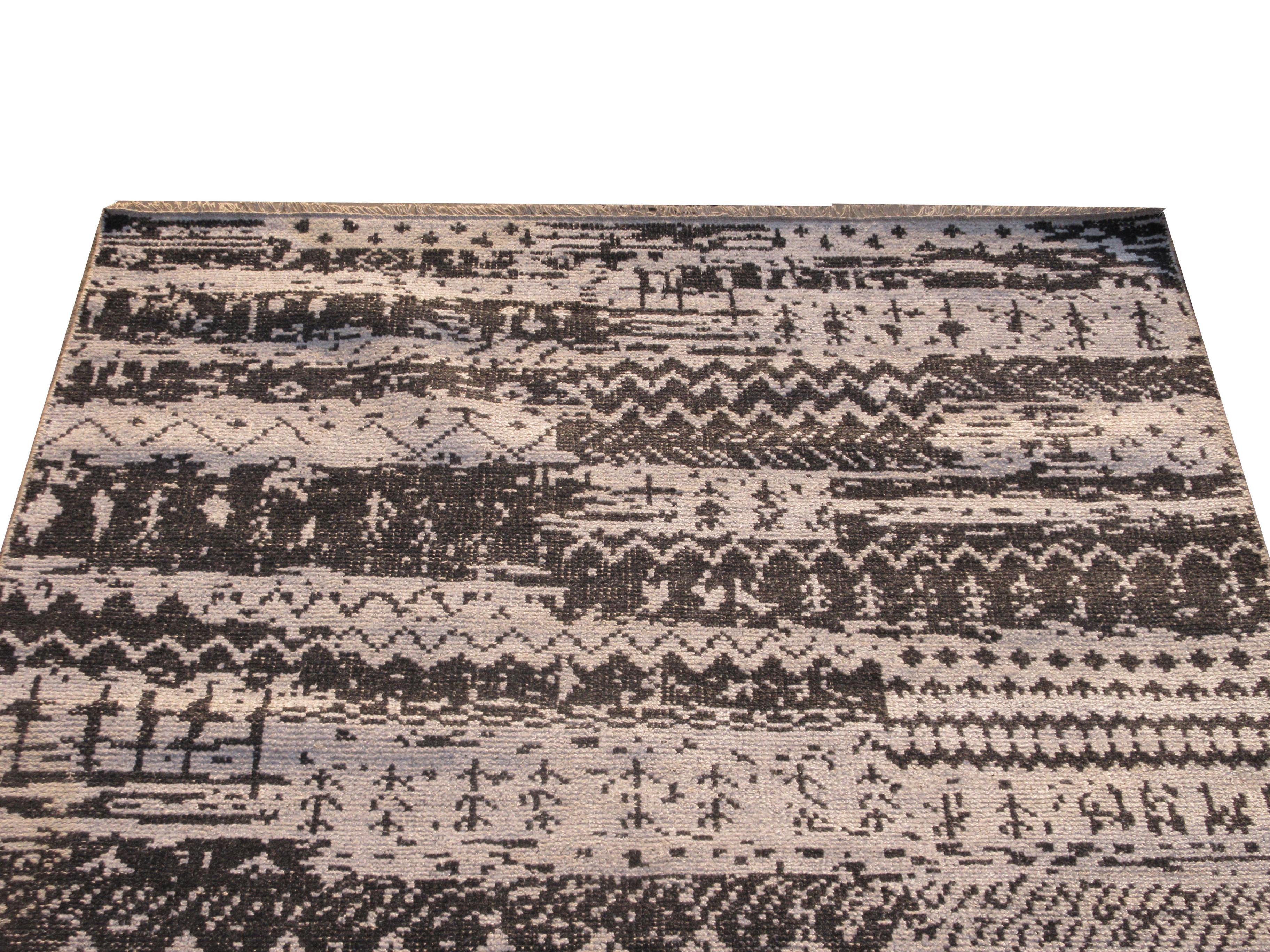 Indian Modern Charcoal Rug For Sale