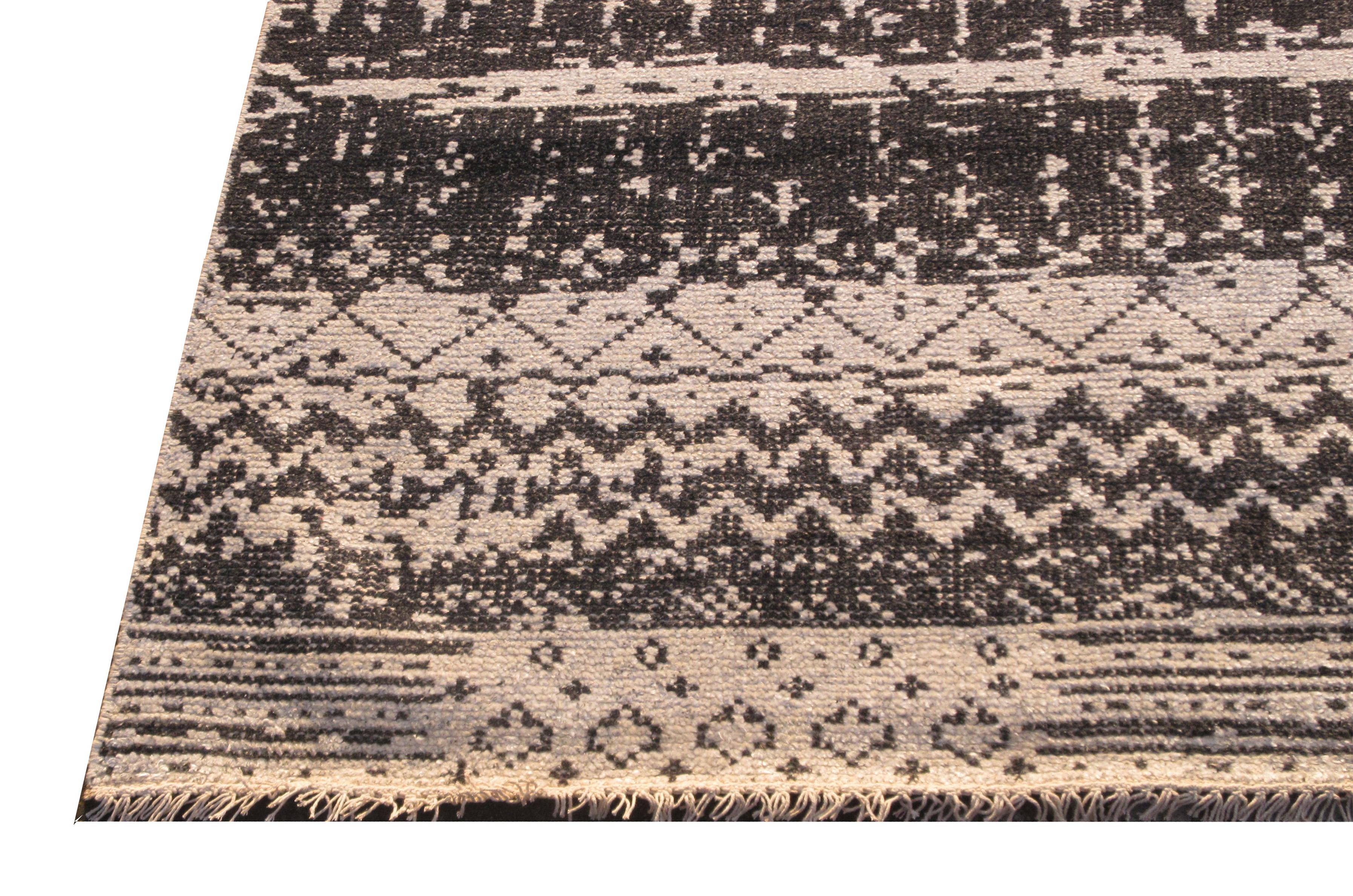 Hand-Knotted Modern Charcoal Rug For Sale