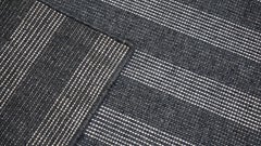 Carbón moderno Alfombra plana de lana a rayas 9'x11'10''
