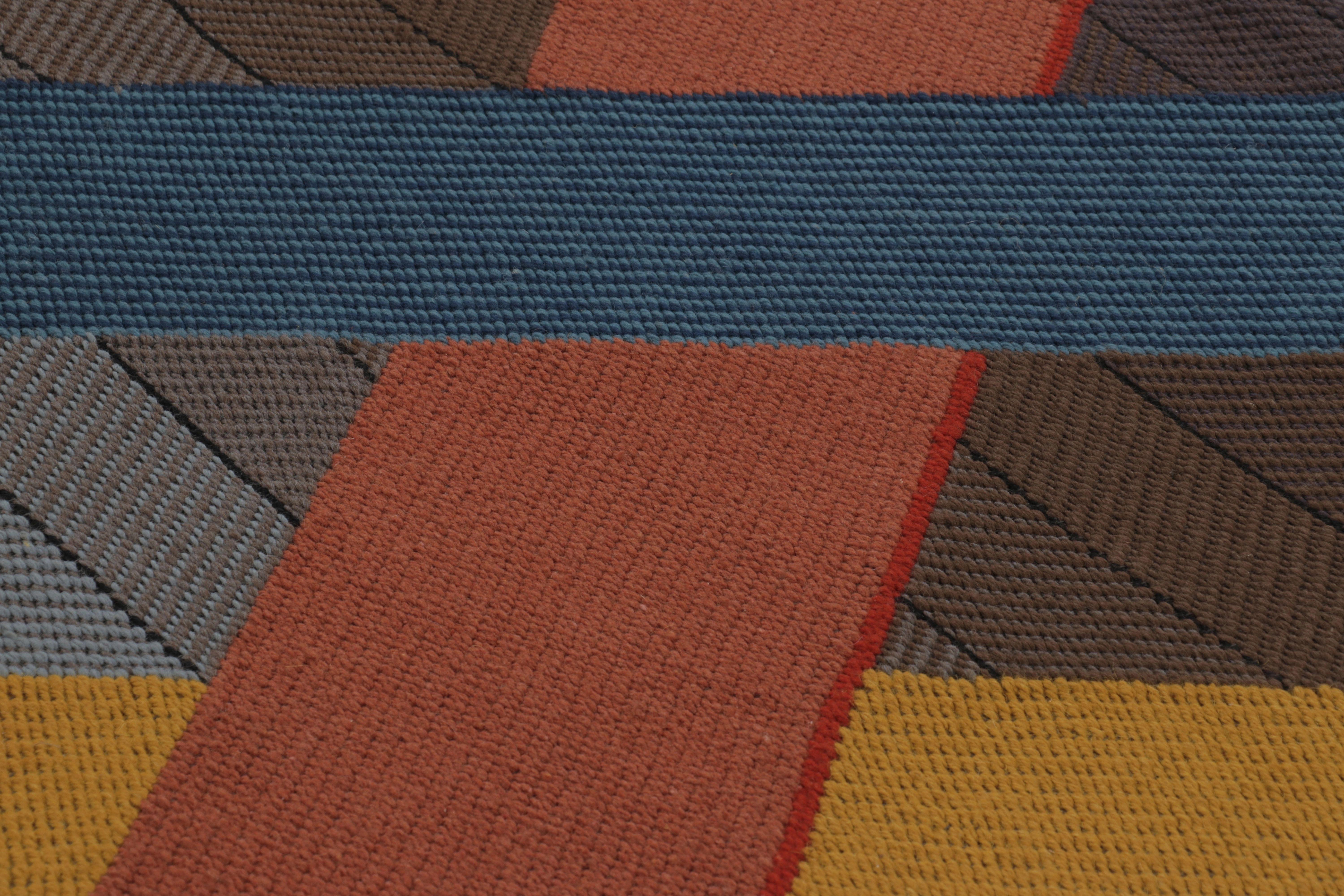 Tapiz moderno Charlotte Funk, geométrico de mediados de siglo en colores vivos-Rug & Kilim Indio en venta