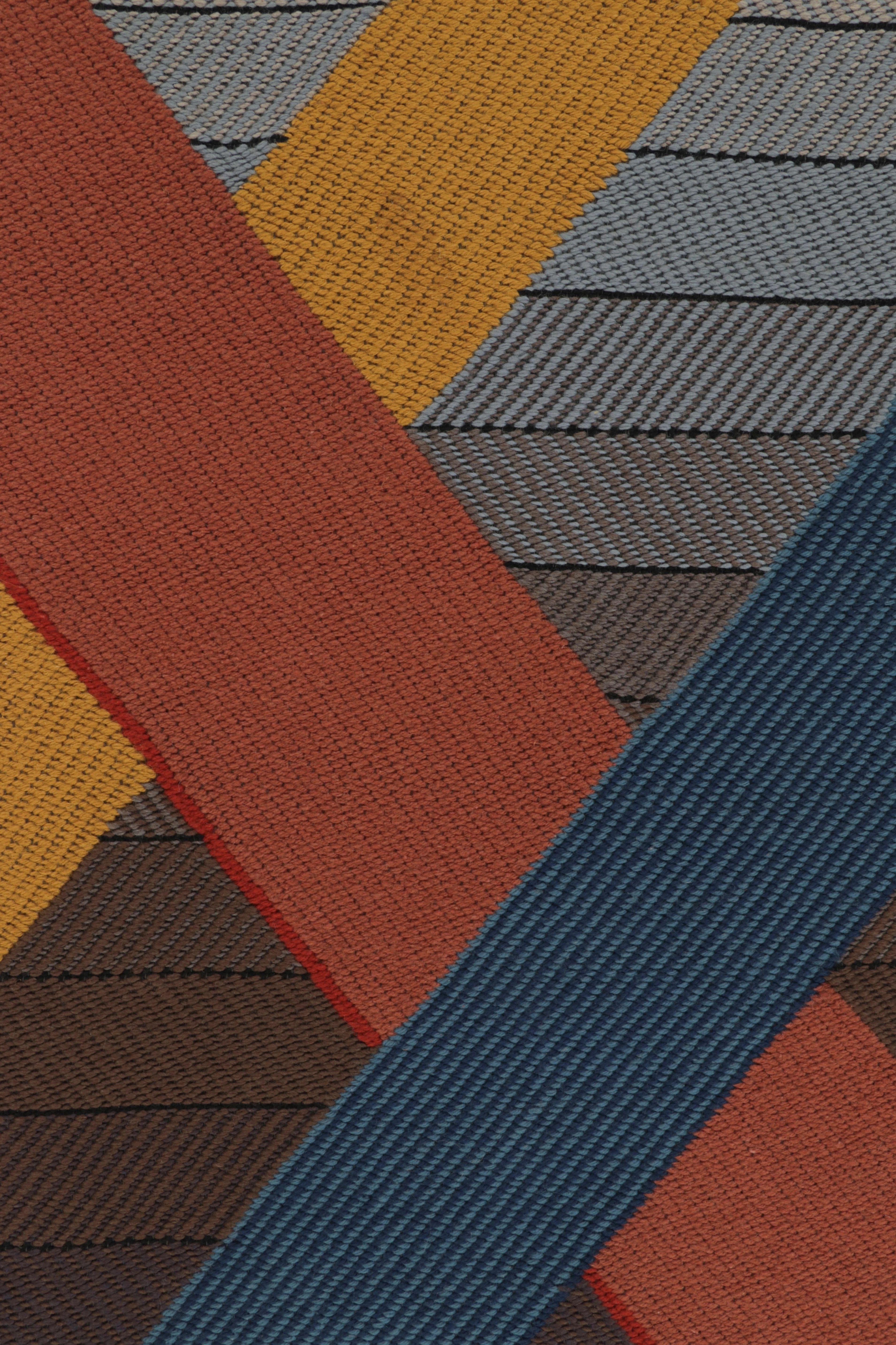 Tapiz moderno Charlotte Funk, geométrico de mediados de siglo en colores vivos-Rug & Kilim Tejido a mano en venta