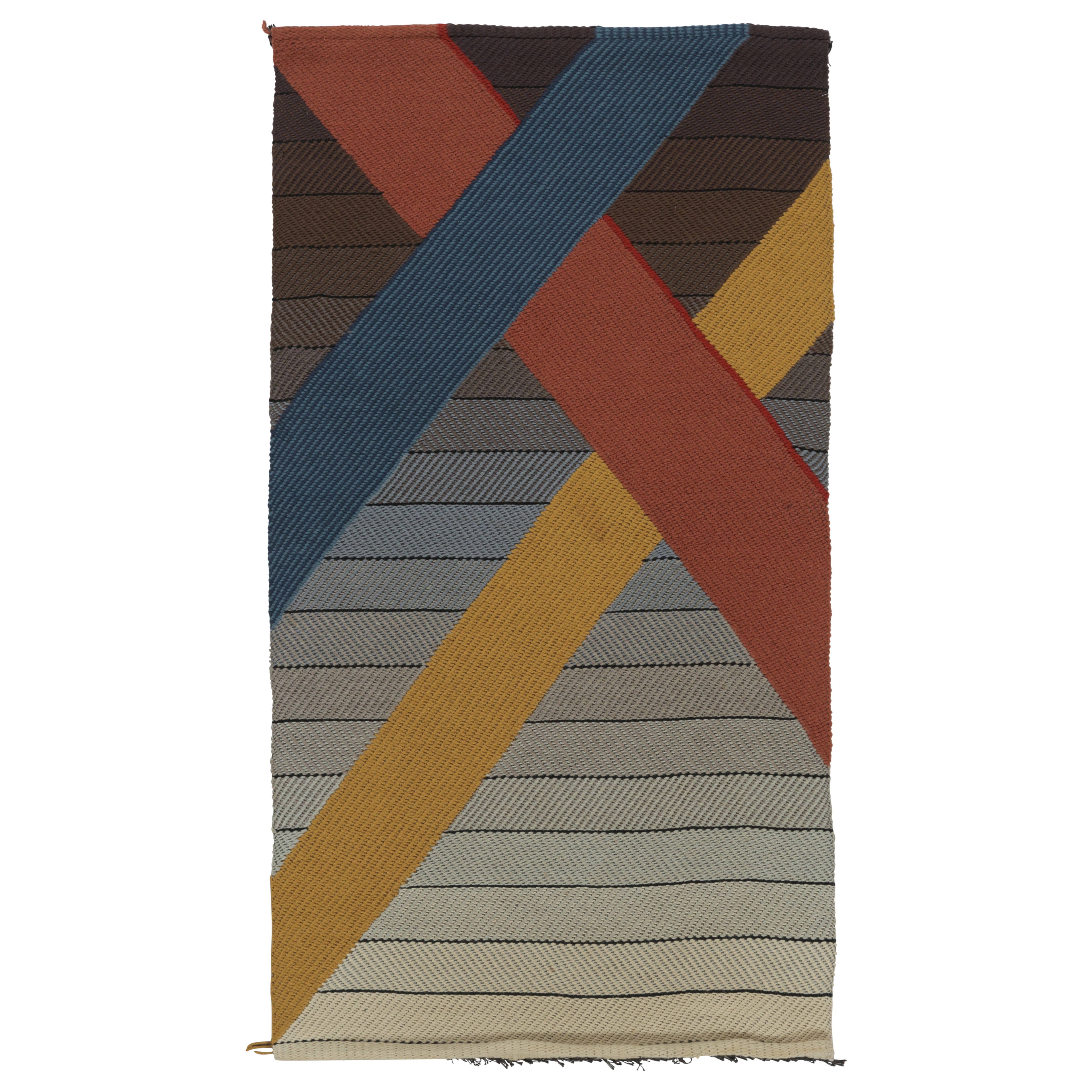 Tapiz moderno Charlotte Funk, geométrico de mediados de siglo en colores vivos-Rug 
Kilim en venta