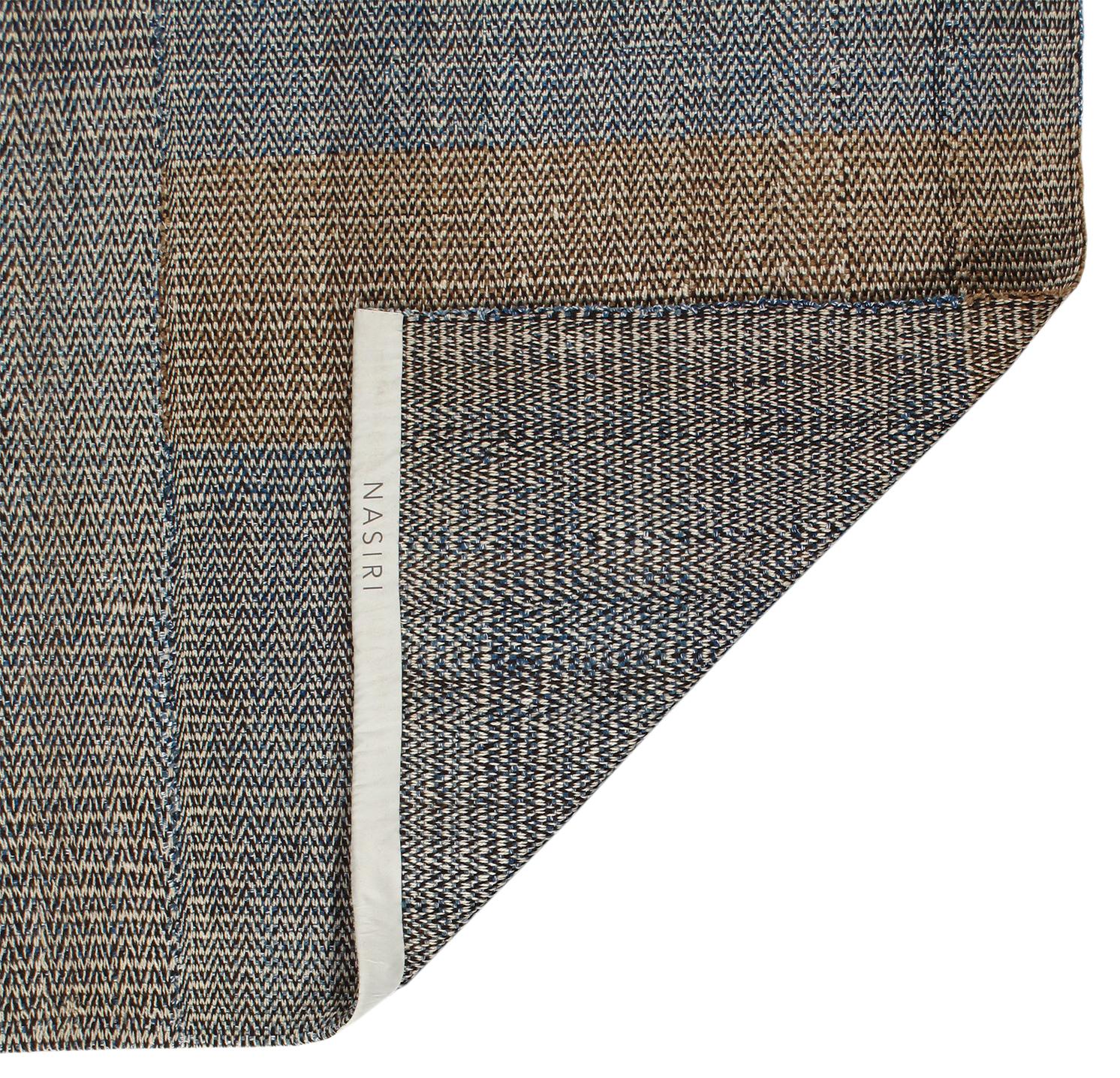 Contemporary Modern Charmo Hand-Woven Flatweave Rug For Sale