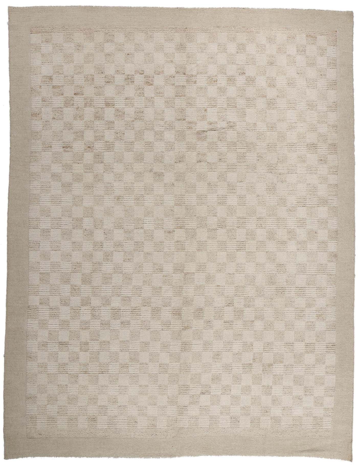 Beige Checkerboard Style Rug Modern Checkerboard Moroccan Rug, Organic Modern Meets Zen Shibui For ...