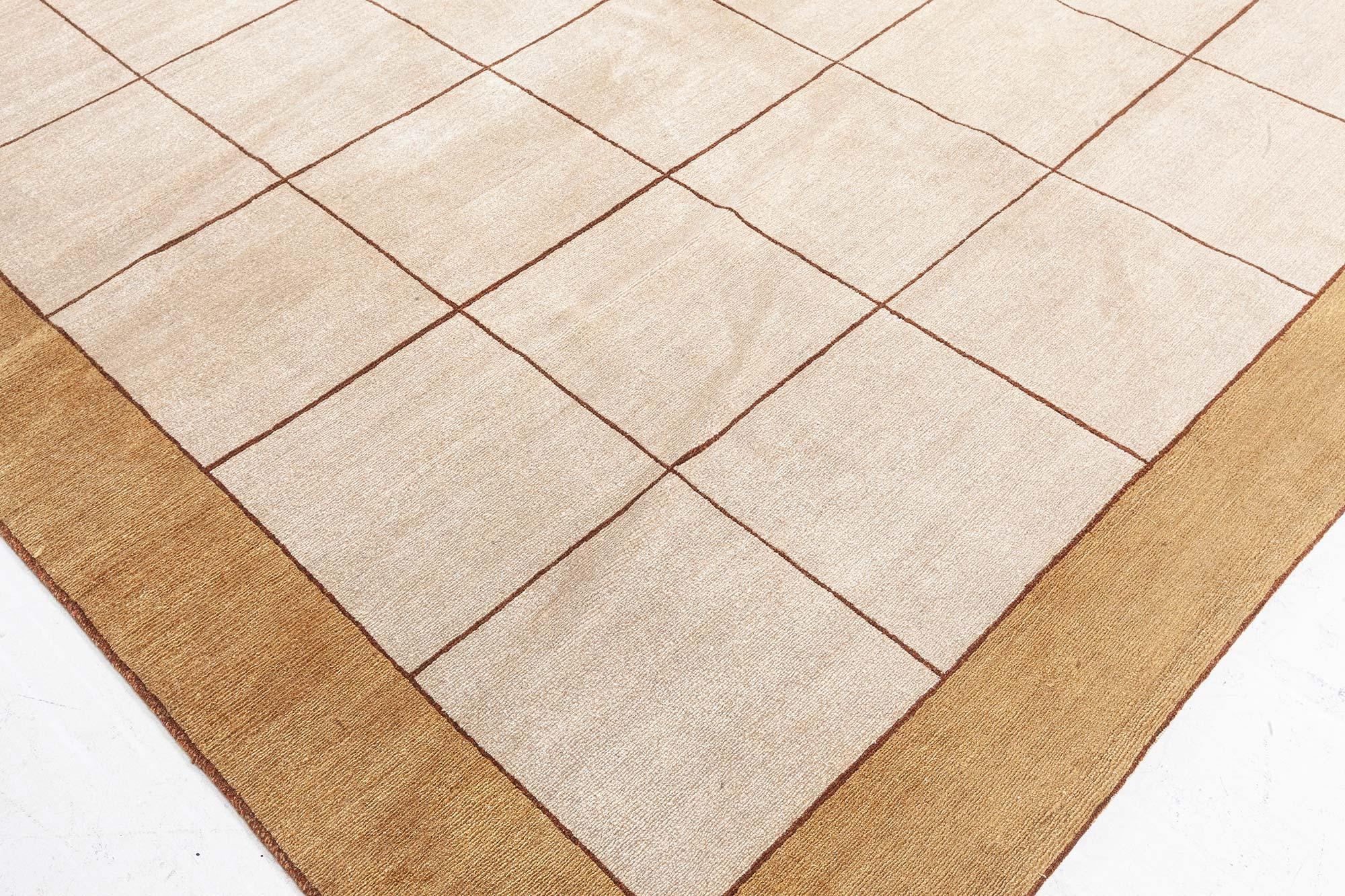 Tappeto in seta fatto a mano dal design moderno a scacchi di Doris Leslie Blau In condizioni Nuovo in vendita a New York, NY