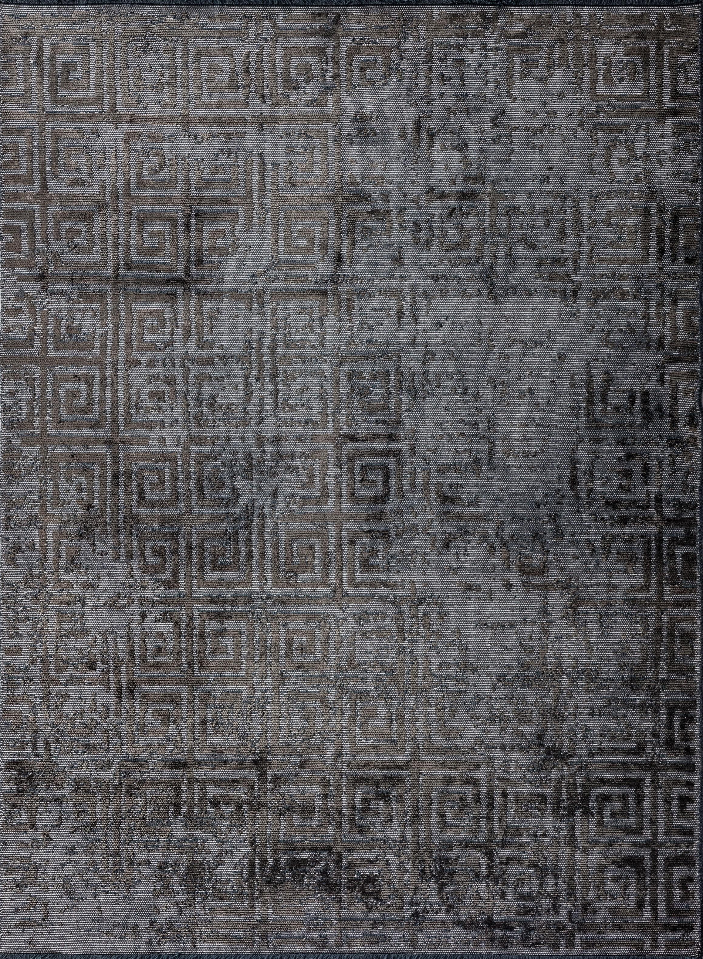 En venta: Moderno  Alfombra de lujo a cuadros  (Gris)