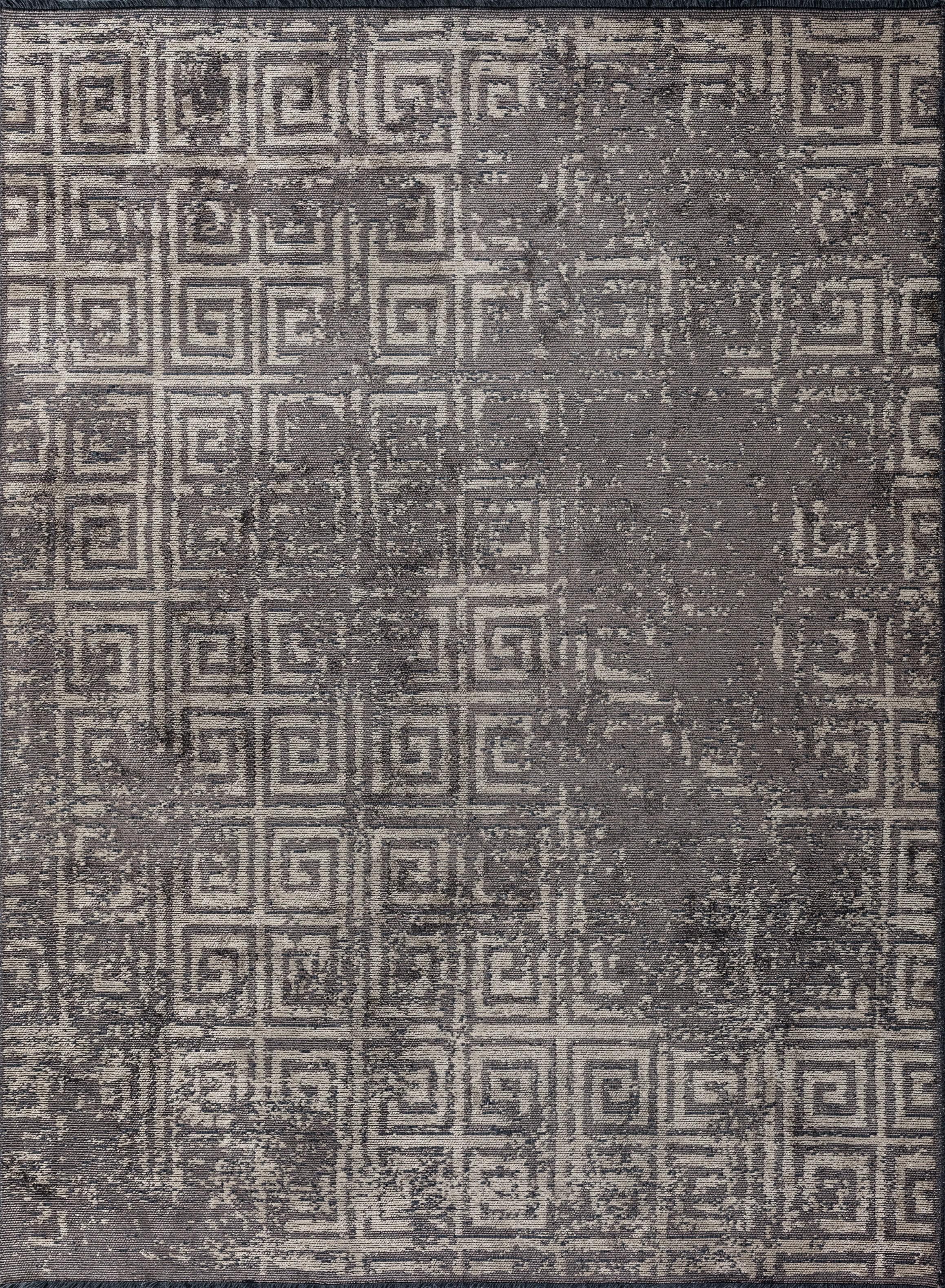 En venta: Moderno  Alfombra de lujo a cuadros  (Gris)