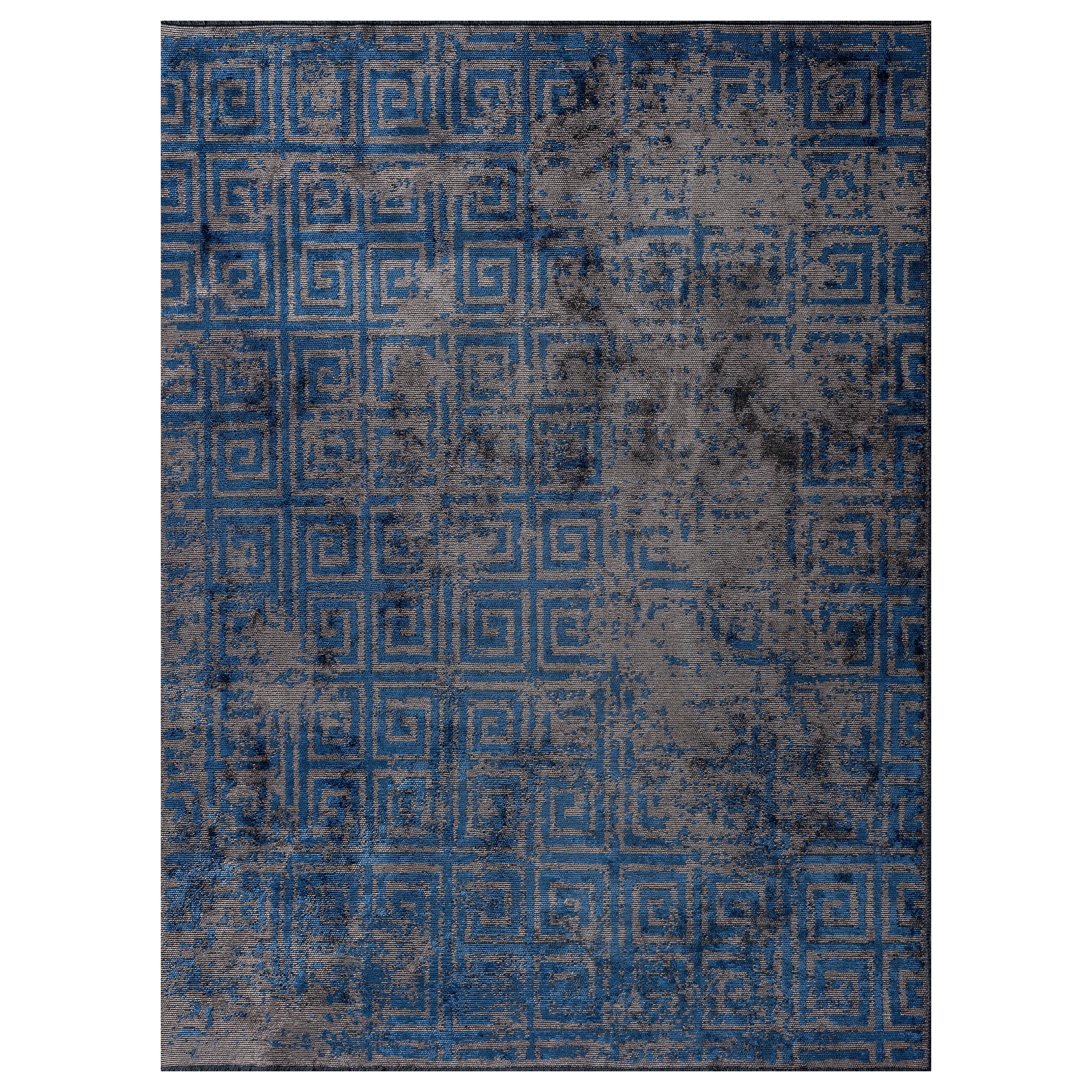 En venta: Alfombra de lujo moderna a cuadros  (Gris)