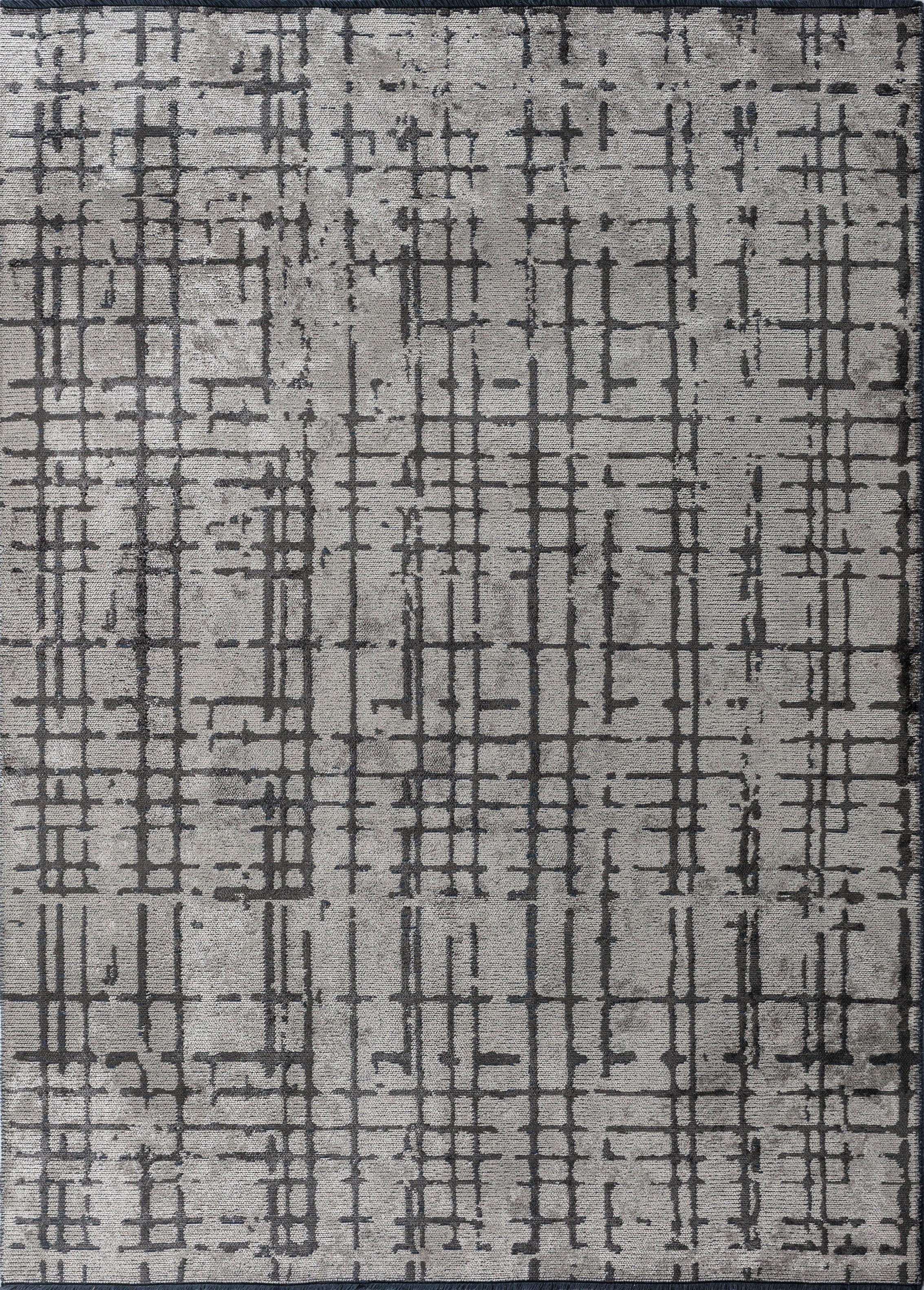For Sale:  (Gray) Modern Checkered Red Luxury Hand-Finished Area Rug