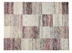 Modern Checkered Silk Rug