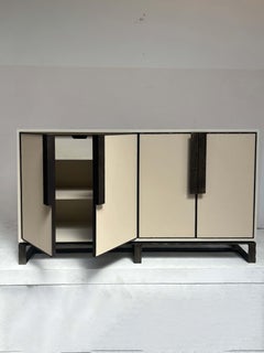 Modern Chelsea Leather Four Door Buffet by Ercole Home