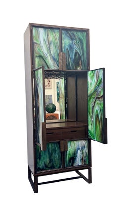 Mobile bar moderno Chelsea Umbria in vetro a secco di Ercole Home