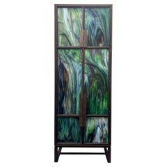 Modern Chelsea Umbria Glass Dry Bar Cabinet by Ercole Home