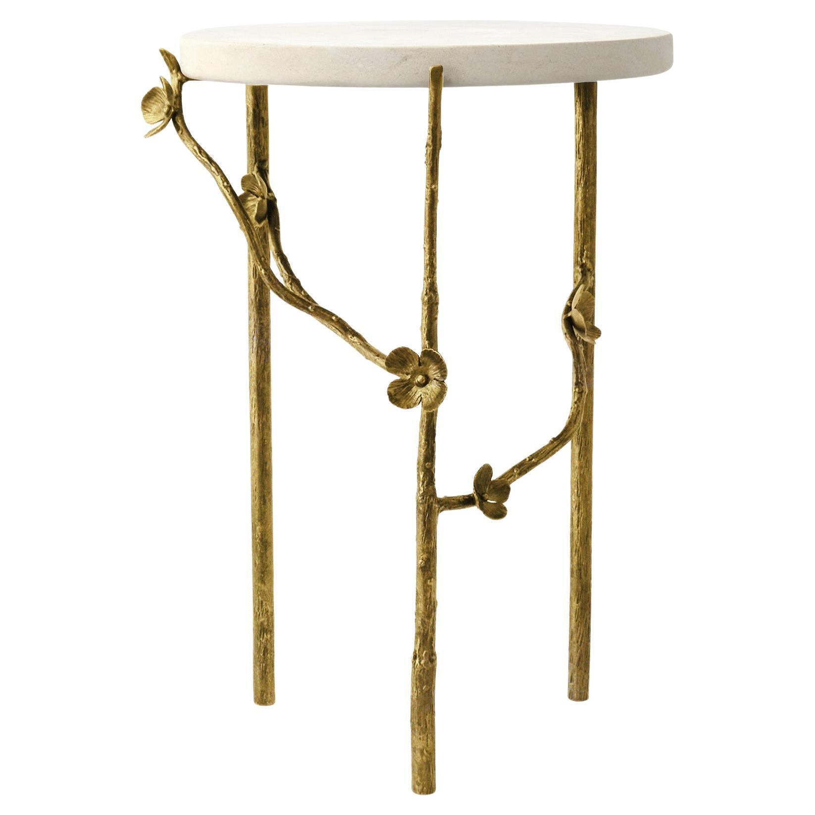 Table d'appoint Modernity Cherry Blossom en or brillant