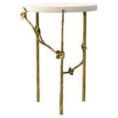 Modern Cherry Blossom Accent Table in Brilliant Gold