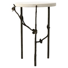 Modern Cherry Blossom Accent Table in Warm Black