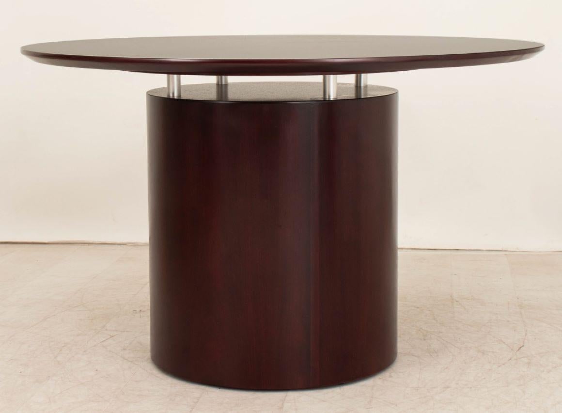 20th Century Modern Cherry Stained Round Dining Table For Sale