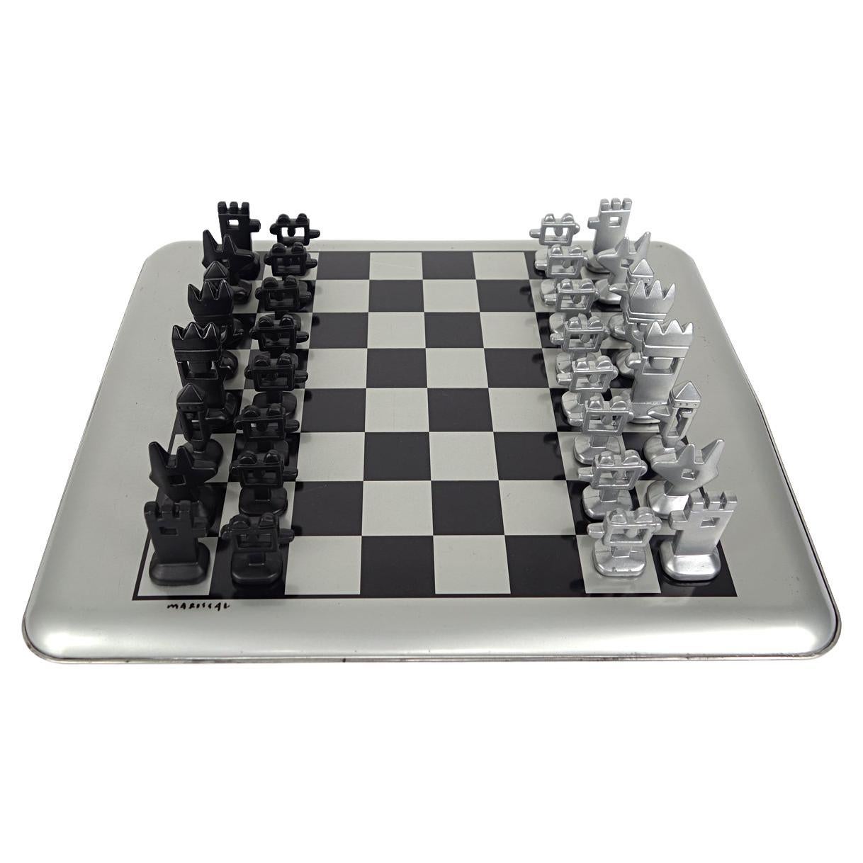 Modern Chess Board with Pieces El Ajedrez by Javier Mariscal For Sale