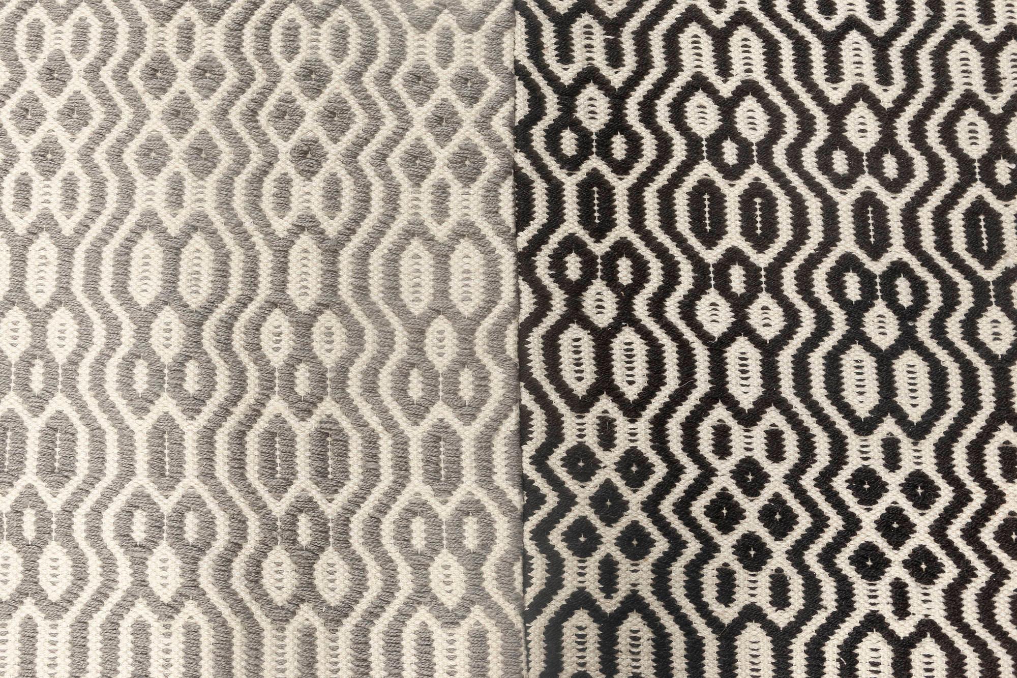 Hand-Woven Modern Chessboard Pattern Flat-Weave Wool Rug by Doris Leslie Blau For Sale