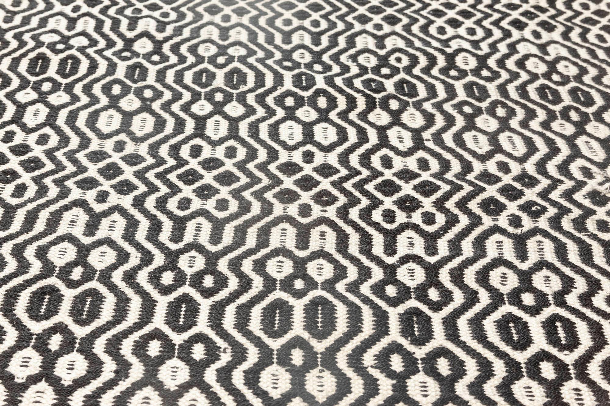 Contemporary Modern Chessboard Pattern Flat-Weave Wool Rug by Doris Leslie Blau For Sale