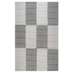 Modern Chessboard Pattern Flat-Weave Wool Rug by Doris Leslie Blau