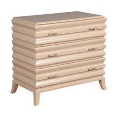 Modern Chest of Drawers with Ribbed Detail Design