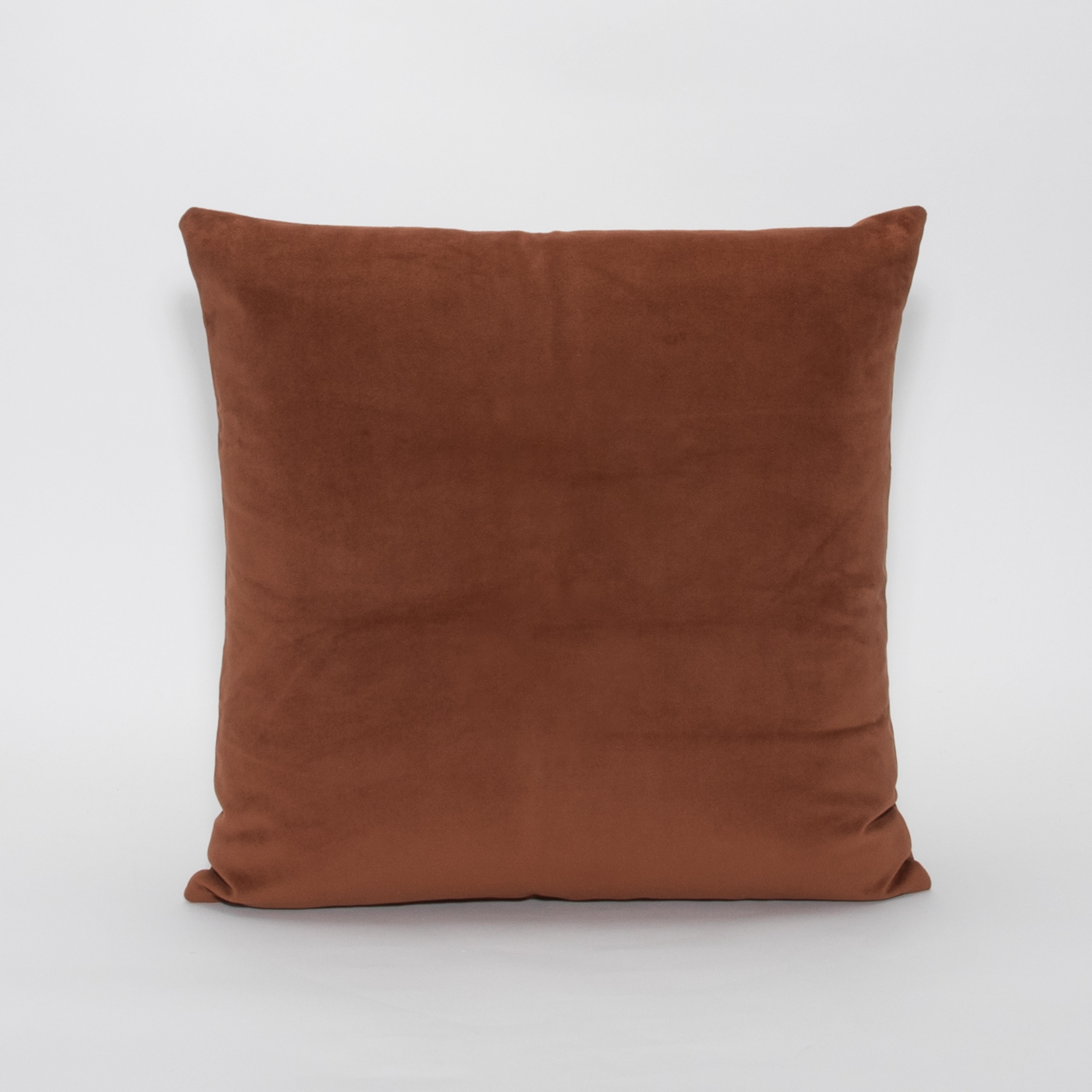 Hand-Crafted Modern Chestnut Velvet Decorative Pillow by MOGUL For Sale