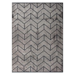 Alfombra de lujo moderna Chevron acabada a mano