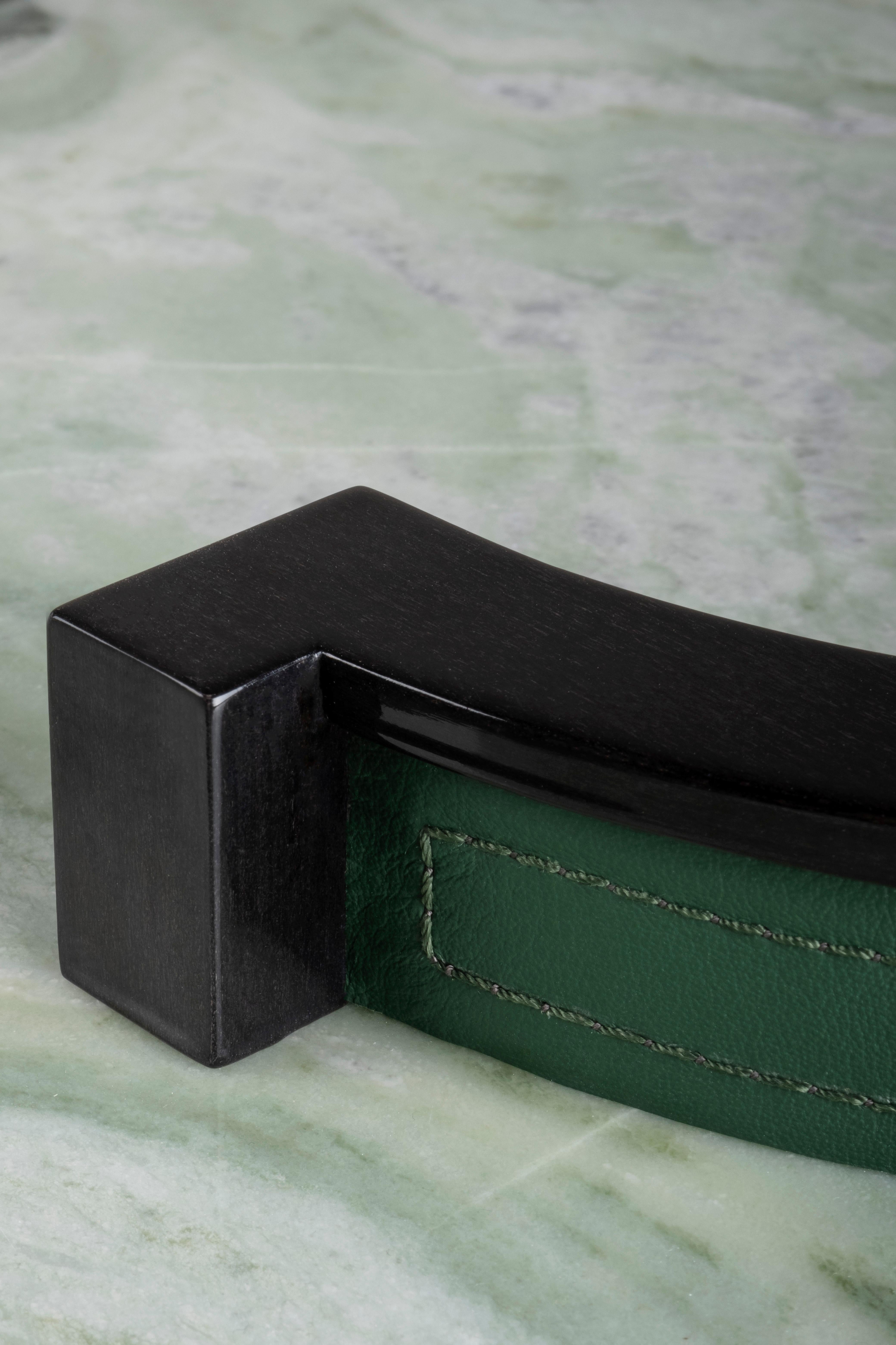 Modern Chiado Console Table, Marble, Leather, Handmade in Portugal by Greenapple For Sale 6