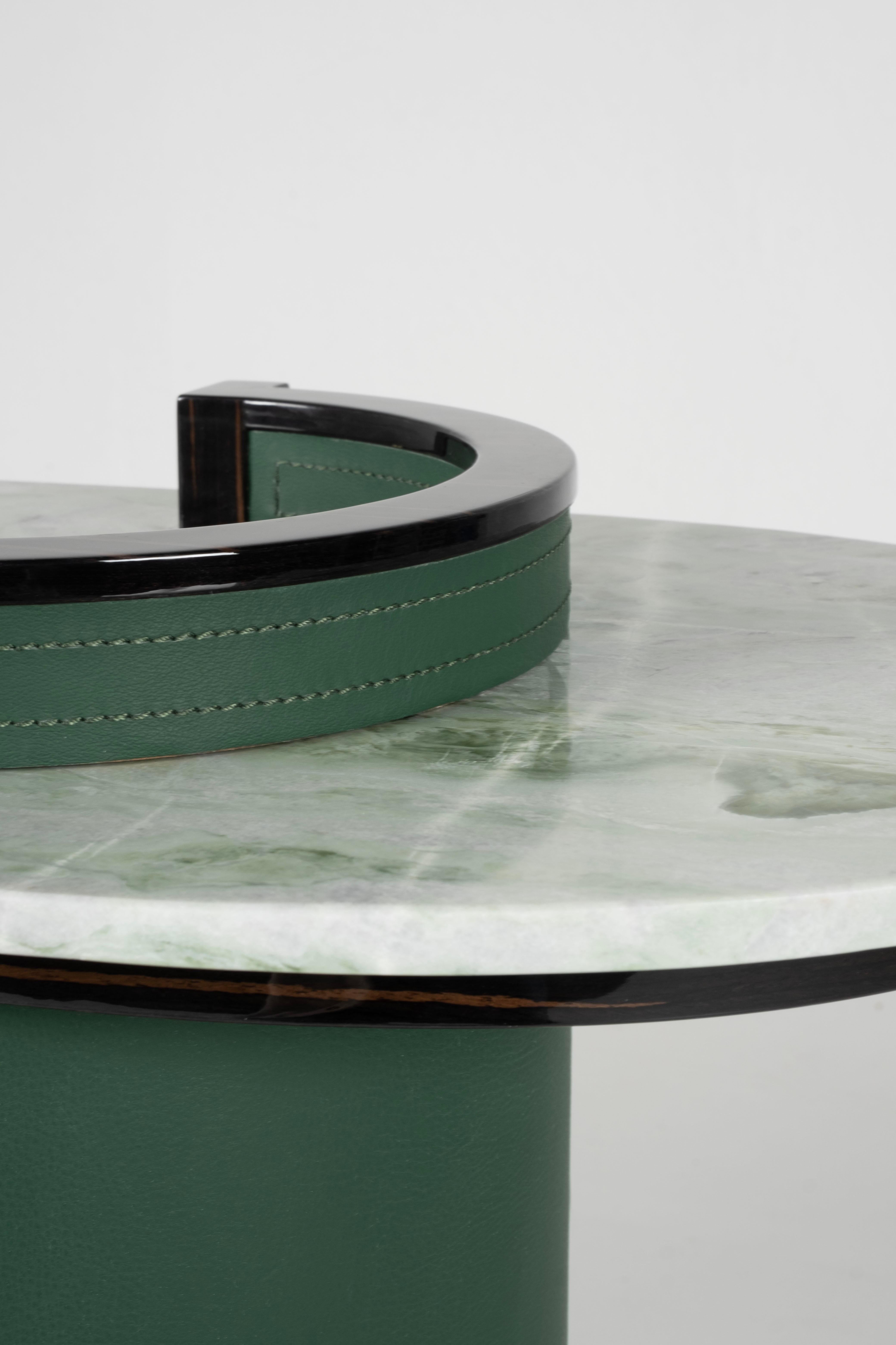 Contemporary Modern Chiado Console Table, Marble Leather, Handmade in Portugal by Greenapple For Sale