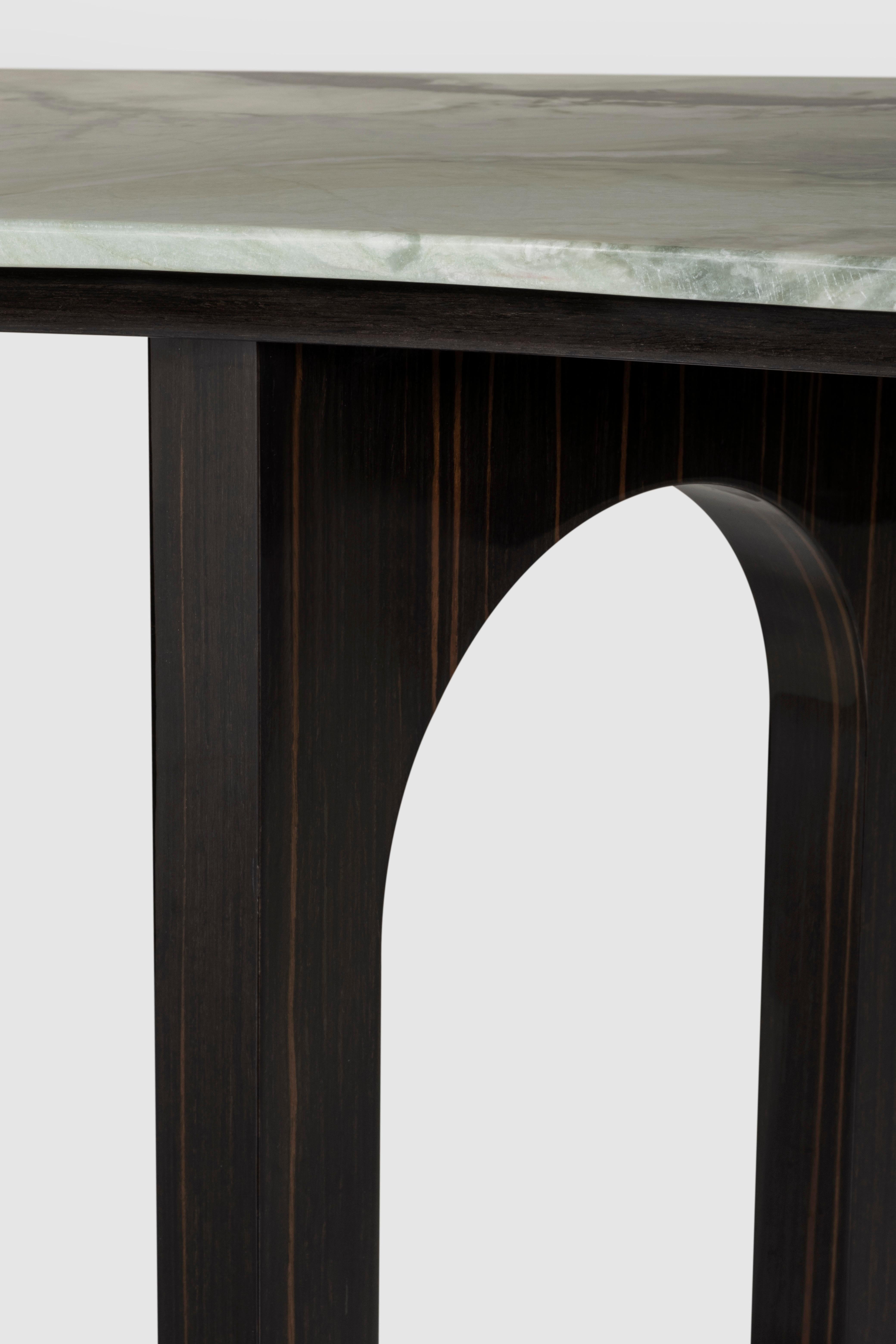 Modern Chiado Console Table, Marble, Leather, Handmade in Portugal by Greenapple For Sale 1