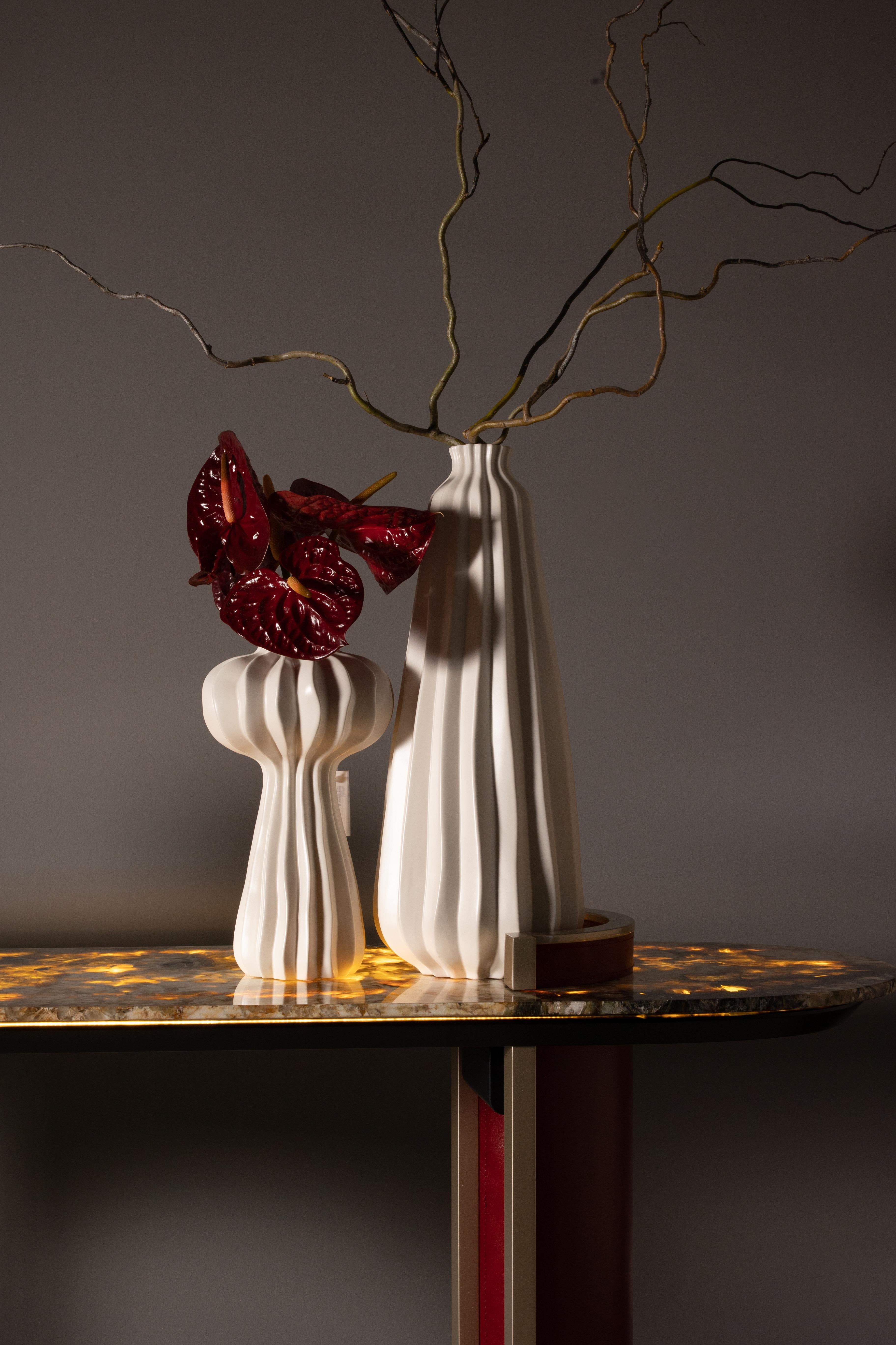 Ebony Modern Chiado Console Table, Oak Root Brass, Handmade in Portugal by Greenapple For Sale