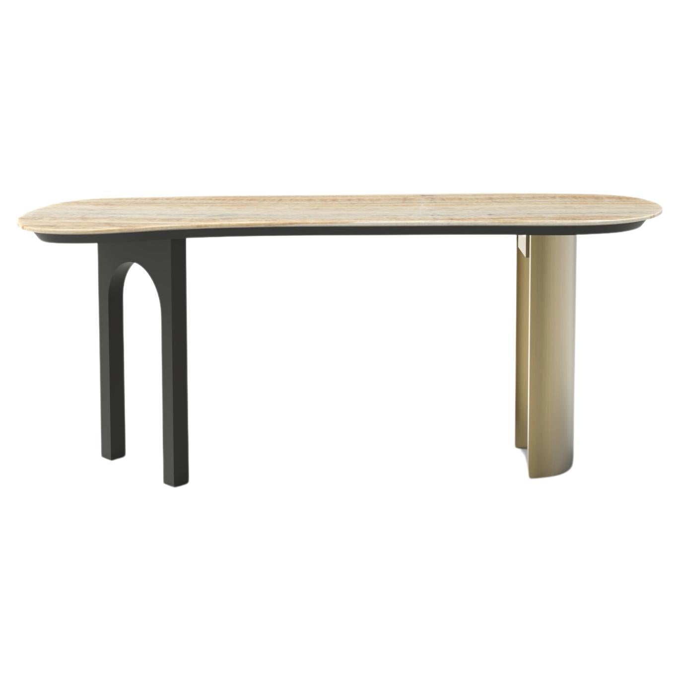 Table console moderne Chiado, laiton de racine de chêne, fabriquée à la main au Portugal par Greenapple