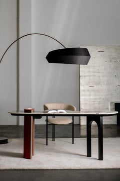 Modern Chiado Quartz Console Table, Red Leather, Handmade Portugal by Greenapple