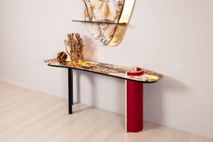 Table console moderne Chiado, laiton de racine de chêne, fabriquée à la main au Portugal par Greenapple