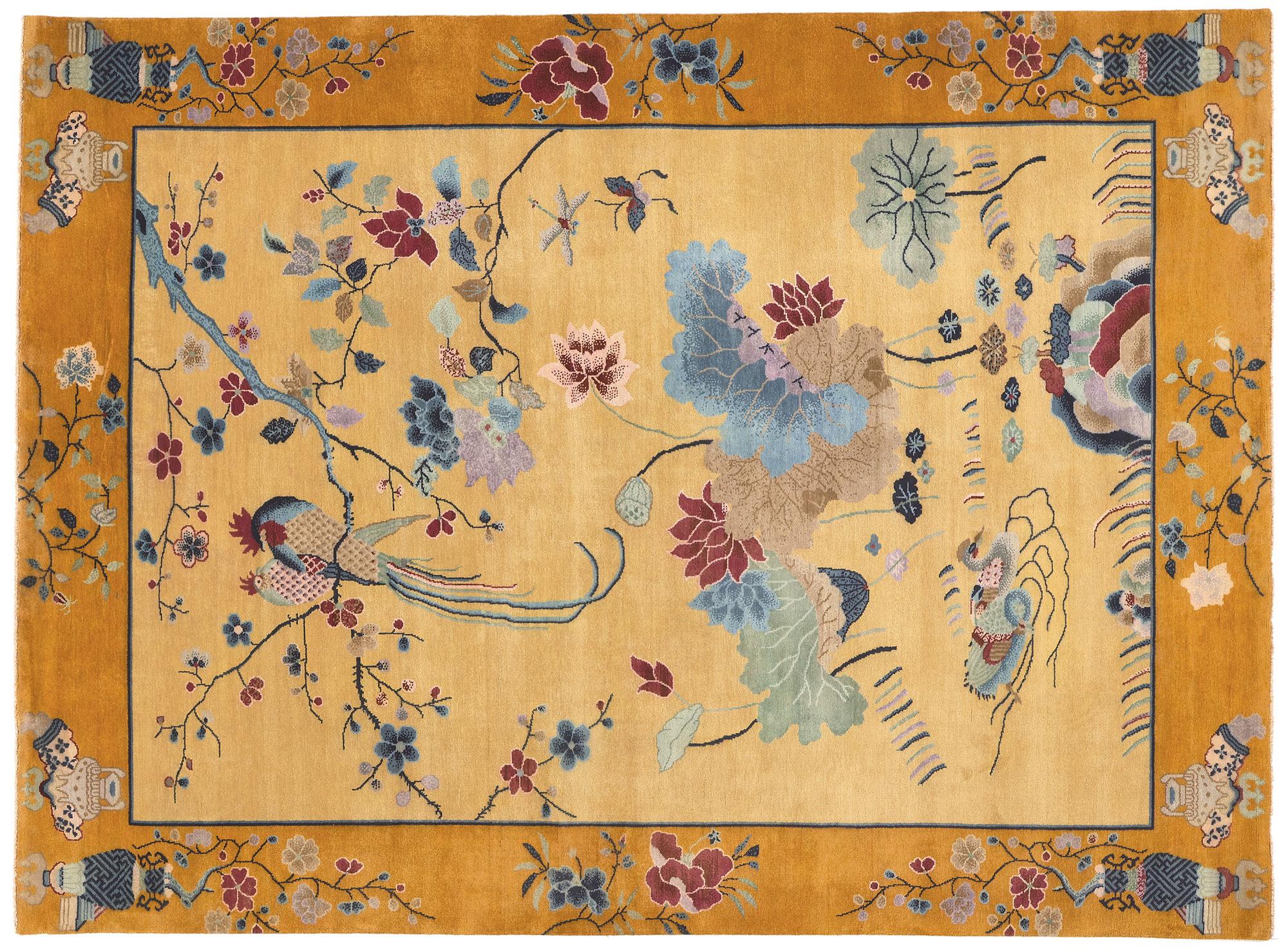 Modern Chinese Art Deco Style Rug, Maximalism Meets Esoteric Elegance For Sale 2