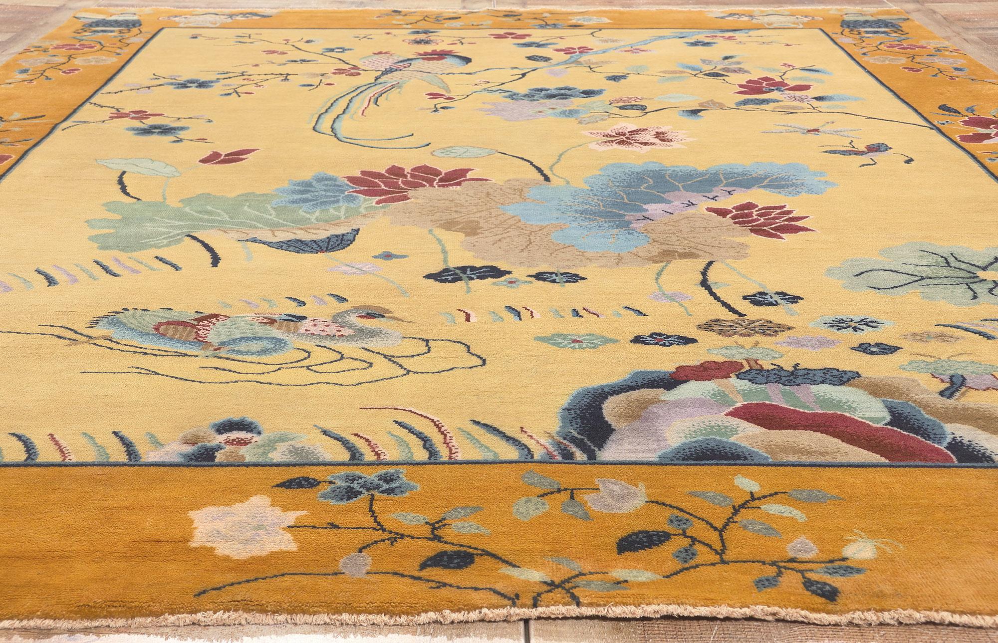 Wool Modern Chinese Art Deco Style Rug, Maximalism Meets Esoteric Elegance For Sale