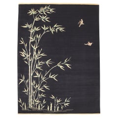 Modern Chinese Art Deco Style Rug with Bamboo Landscape Pictorial