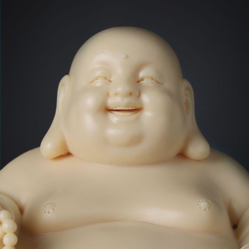 Contemporary Modern Chinese Porcelain Sitting Maitreya Buddha For Sale