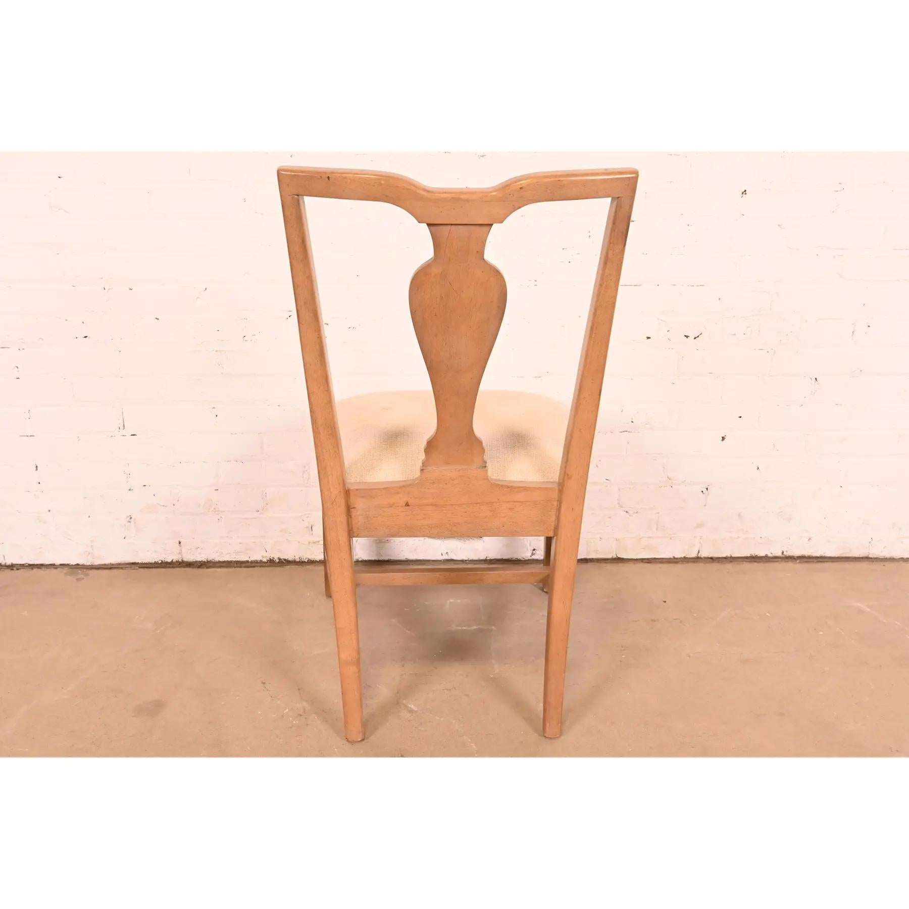 Upholstery Modern Chippendale Carved Maple Dining Chair or Side Chair For Sale