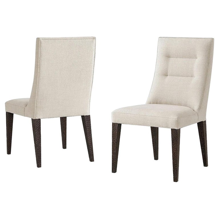 Modern Chiselled Oak Leg Dining Chairs For Sale at 1stDibs