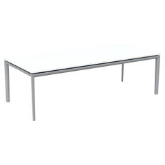 Tavolino da caffè moderno Chris Adamick per Allsteel Parallele con piano rettangolare bianco