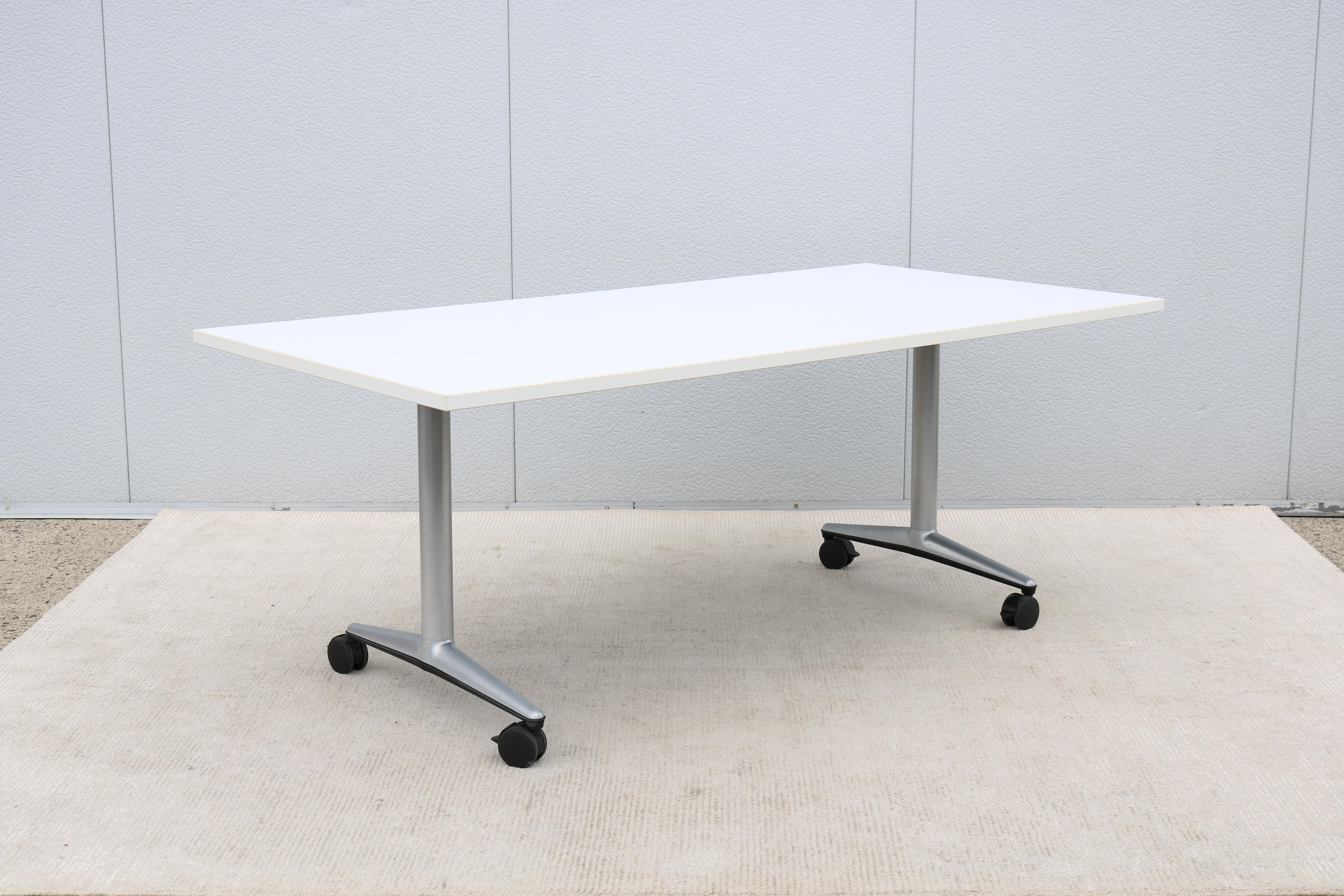 Modern Christian Cornelius for Coalesse Akira Rectangle Mobile Conference Table For Sale 1