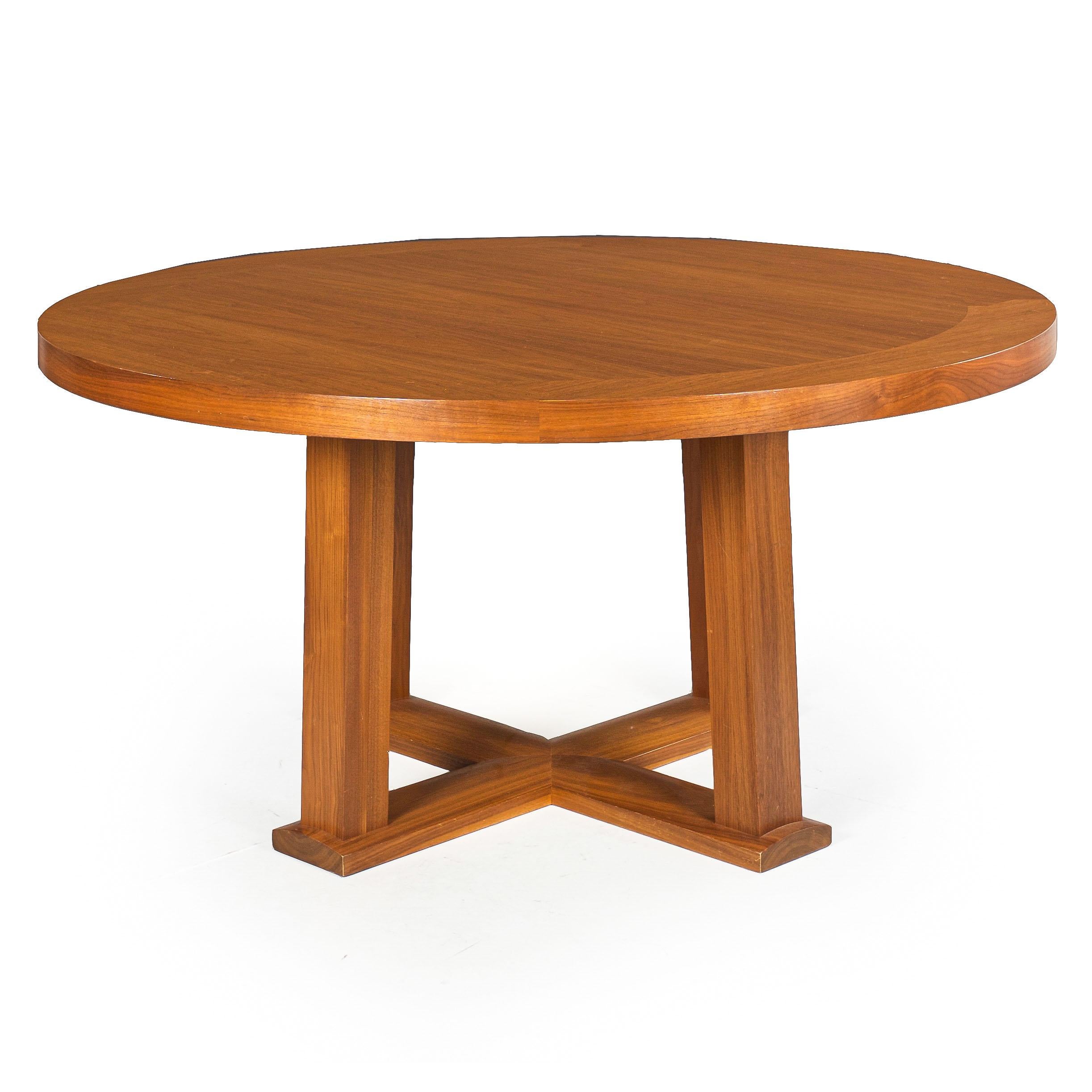 American Modern Christian Liaigre for Holly Hunt Walnut Circular Round Dining Table